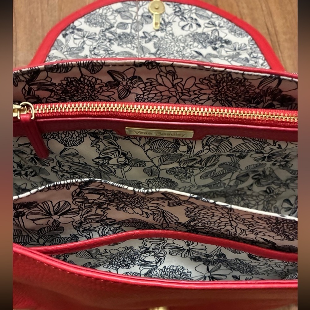 Vera Bradley Carson Leather Saddle Bag in Canyon Sunset Like New Condition - Picture 7 of 14